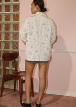 Casey Floral Print Jacket - White & Blue
