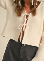 Marnie Tie-Front Cardigan - Beige
