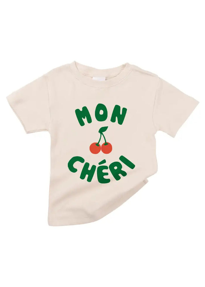 Mon Cheri French Cherry Tee - Sand