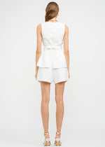 Prudence Longline Linen Vest - Off-White