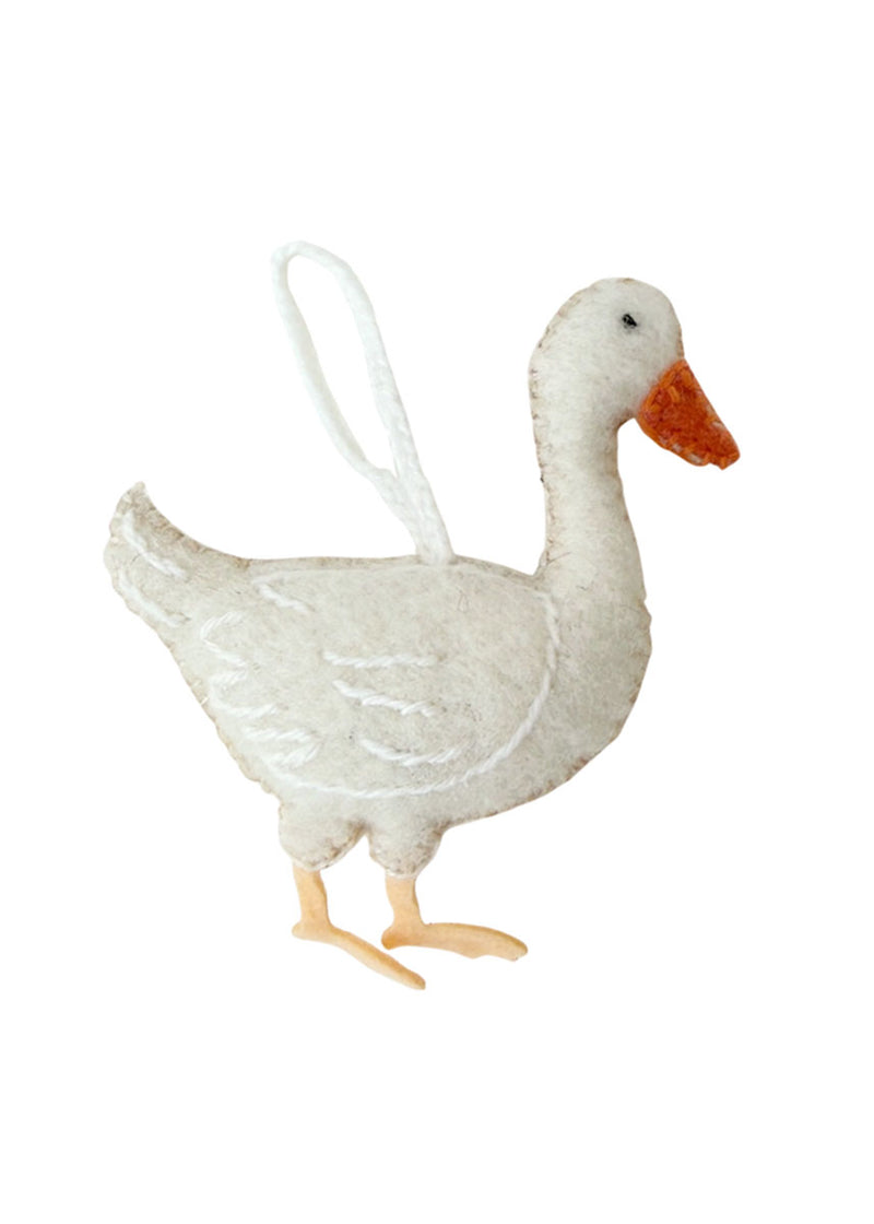 White Goose Felt Ornament