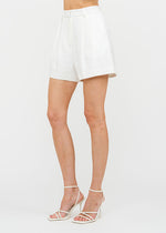 Gwen Linen Bermuda Shorts - Off-White