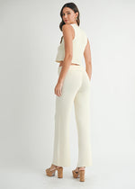 Mira Knit Tie Vest & Pant Set - Natural
