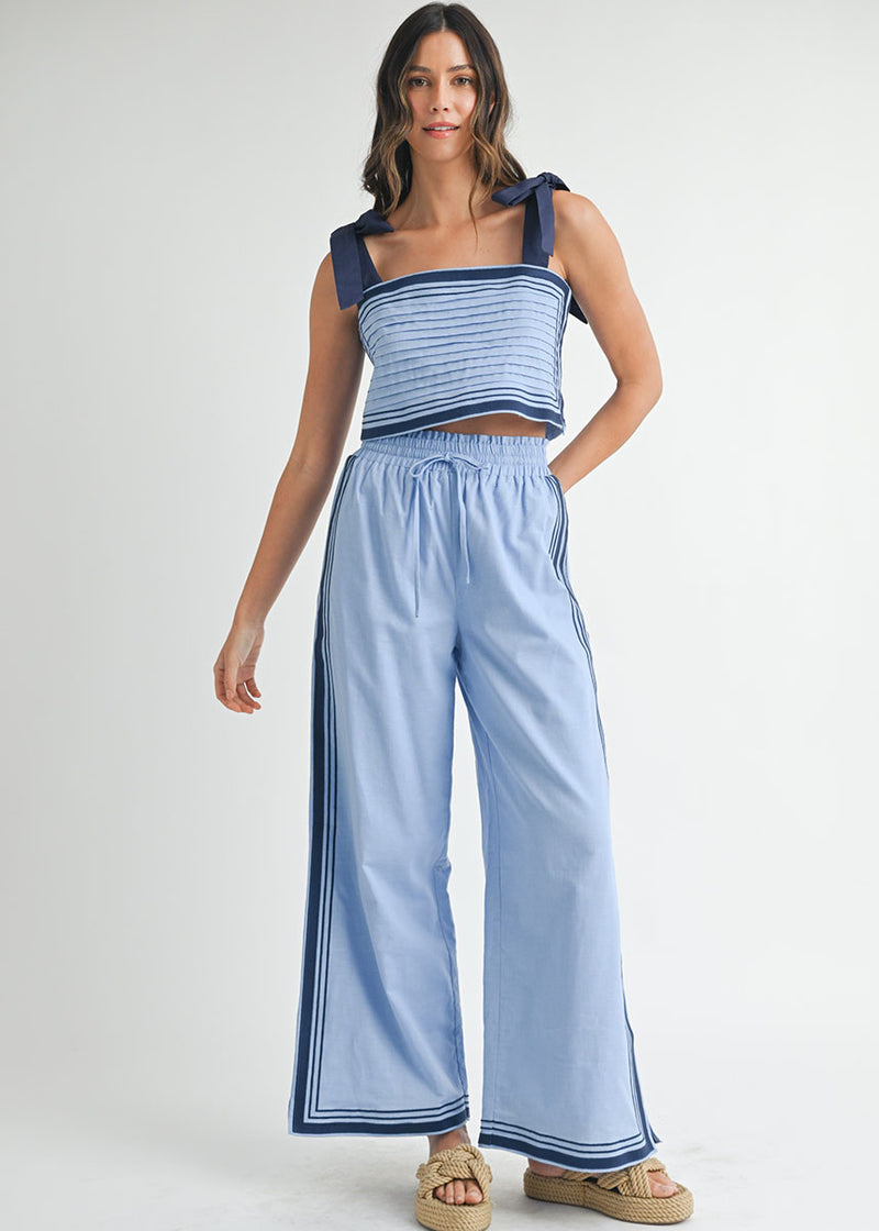 Sail Linen Crop Top & Pant Set - Periwinkle