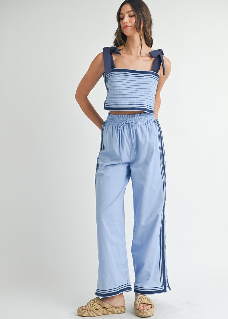 Sail Linen Crop Top & Pant Set - Periwinkle