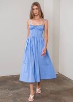 Elizabeth Corset Midi Dress - Light Blue