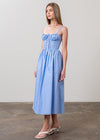 Elizabeth Corset Midi Dress - Light Blue