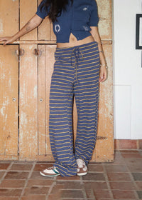 Inga Striped Wide Leg Pant - Vintage Navy