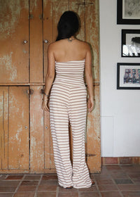 Azalea Stripe Knit Pants - Cream & Pink
