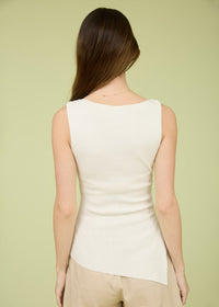 Fawn Sleeveless Asymmetrical Top - Cream