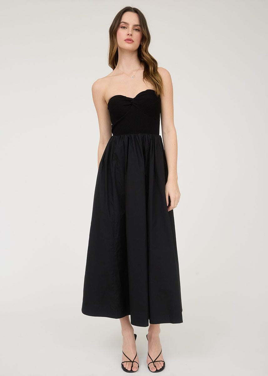 Lillie Tube Midi Dress - Black