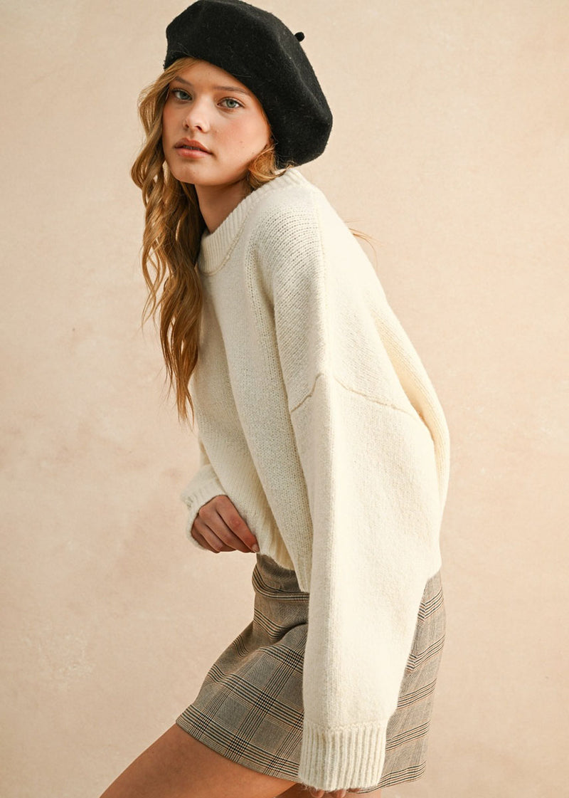 Neve Round Neck Sweater - Cream
