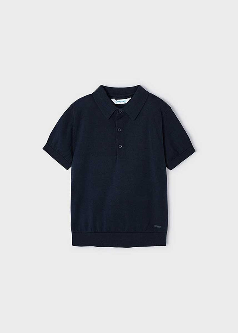 Henry Boys Knit Polo Shirt - Navy