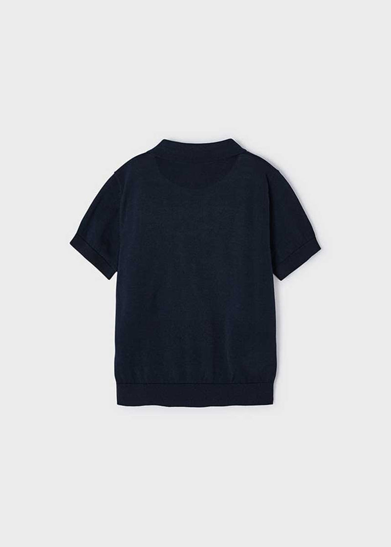 Henry Boys Knit Polo Shirt - Navy