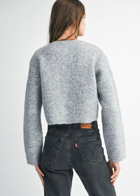 Benton Fuzzy Knit Jacket - Heather Grey