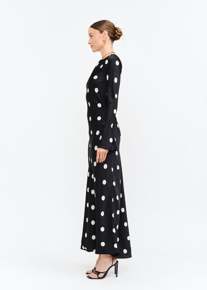Georgie Polka Dot Dress - Black