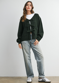Joanna Tie Cardigan - Olive