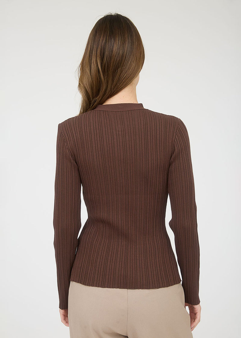 Shoshana Knit Cardi Top - Brown