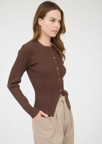 Shoshana Knit Cardi Top - Brown