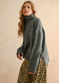 Winona Turtleneck Sweater - Charcoal
