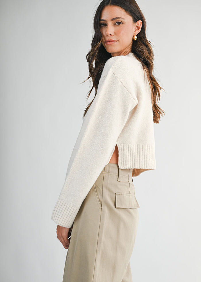Eleanor Crop Sweater - Cream