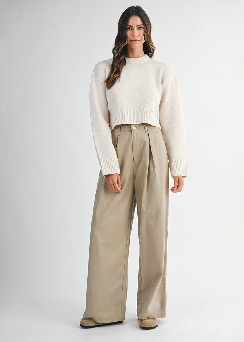 Eleanor Crop Sweater - Cream
