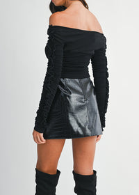Romee Faux Leather Mini Skirt - Black