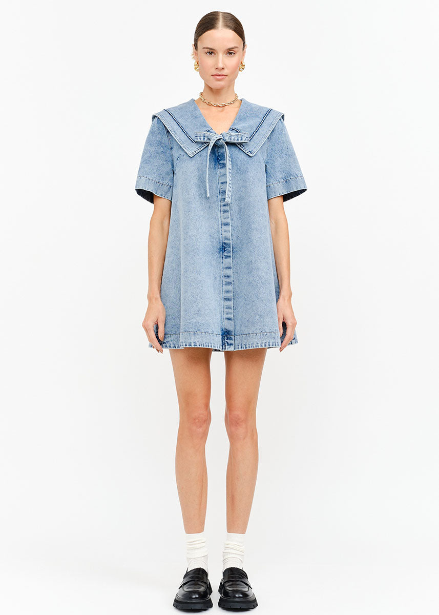 Freya Denim Mini Dress - Light Wash