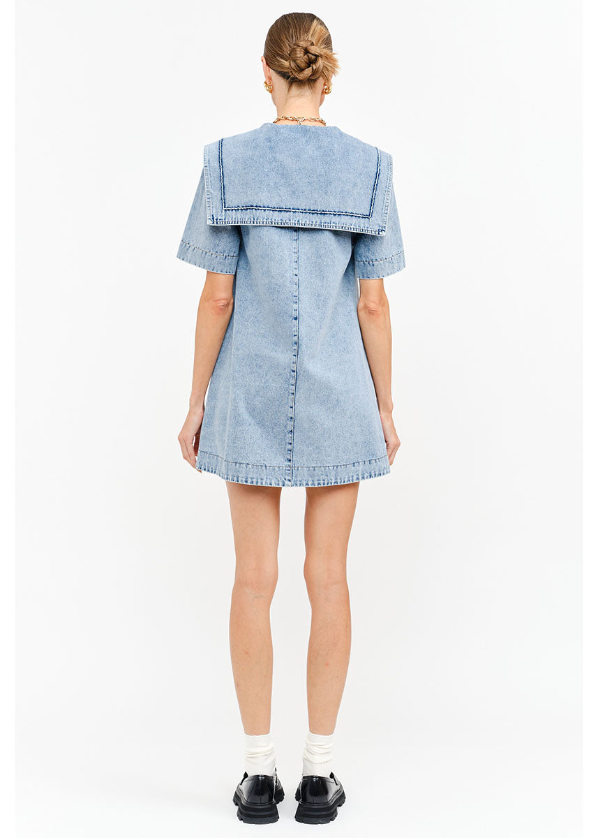 Freya Denim Mini Dress - Light Wash