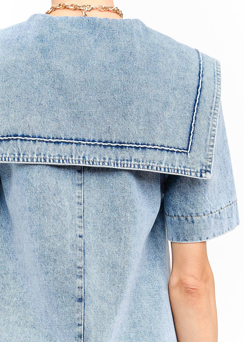 Freya Denim Mini Dress - Light Wash