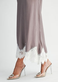 Victoria Lace Trim Midi Skirt - Dusty Purple