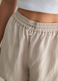 Jade Windbreaker Jacket & Shorts Set - Stone