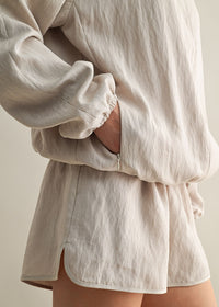 Jade Windbreaker Jacket & Shorts Set - Stone