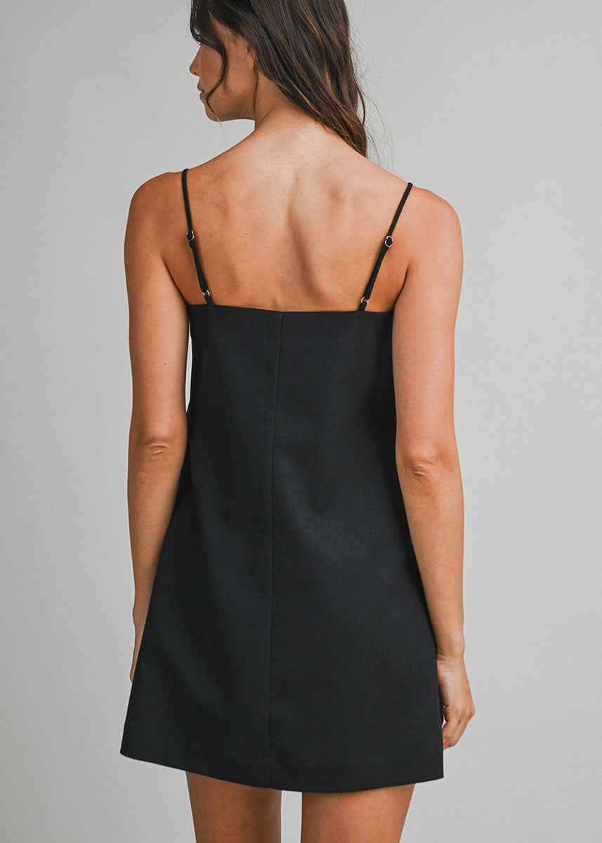 Valentina Bow Mini Dress - Black