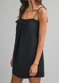 Valentina Bow Mini Dress - Black