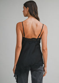 Ashley Asymmetric Lace Cami - Black