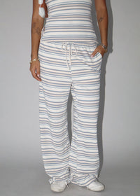Inga Striped Wide Leg Pant - Beige & Blue