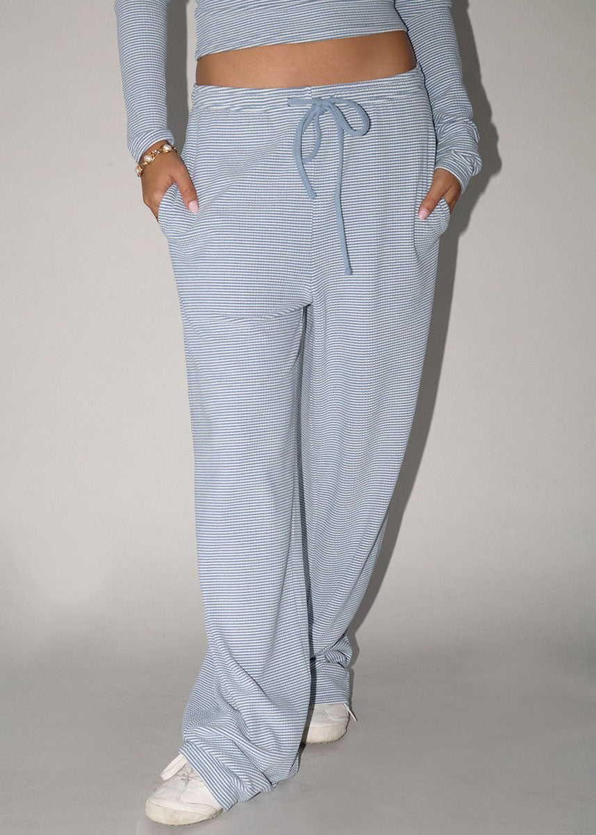 Briar Striped Lounge Pant - Steel Blue