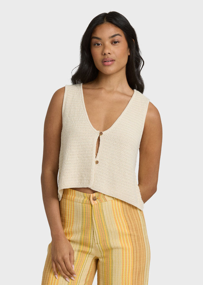 Need Now Sweater Tank - White Cap