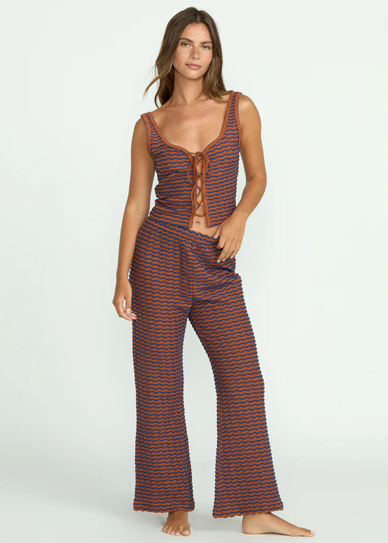 Hot Tides Knit Tie Tank - Sedona