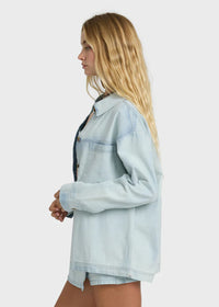 Jade Saltwashed Long Sleeve Top - Blue Mist