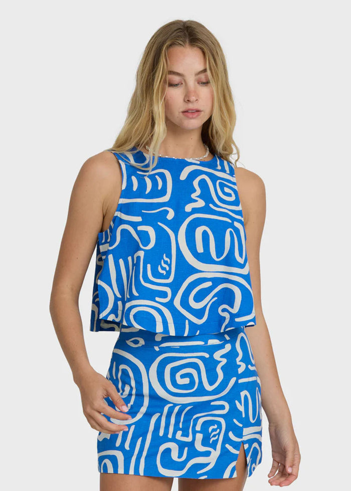 So Breezy Woven Tank - True Blue