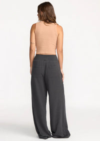 New Waves Gauze Elastic Pants - Black Sands