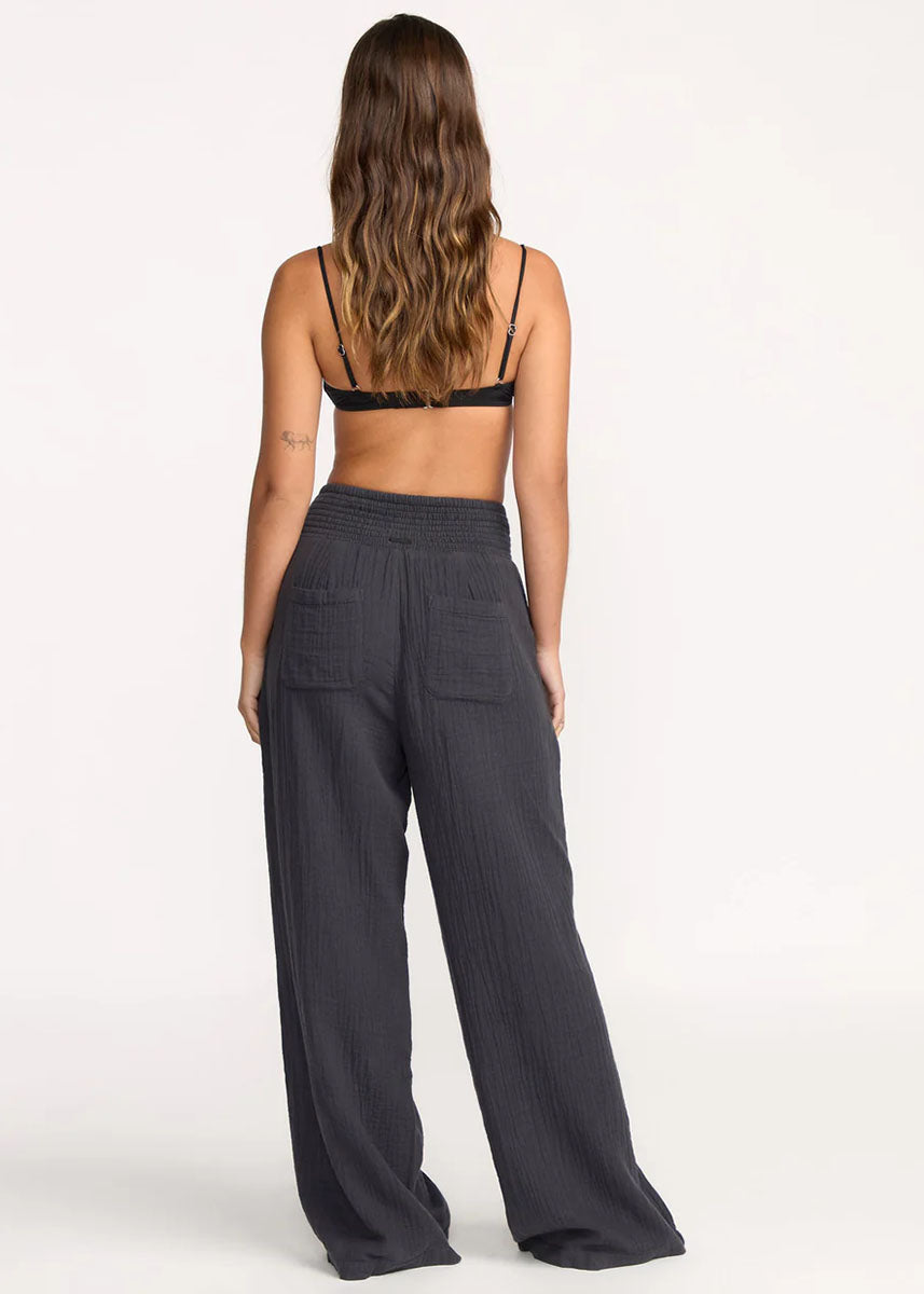 New Waves Gauze Elastic Pants - Blasted Blue
