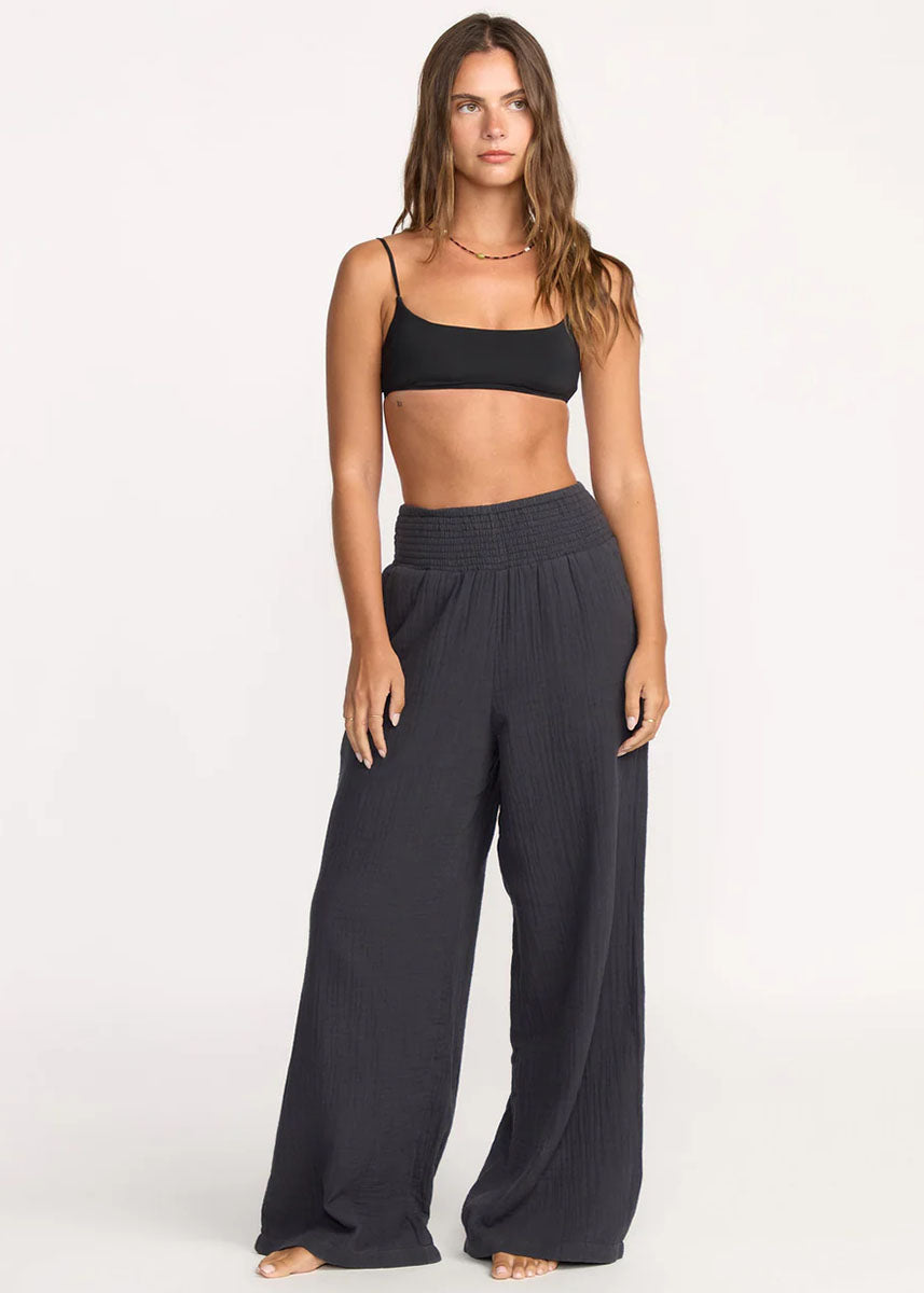 New Waves Gauze Elastic Pants - Blasted Blue