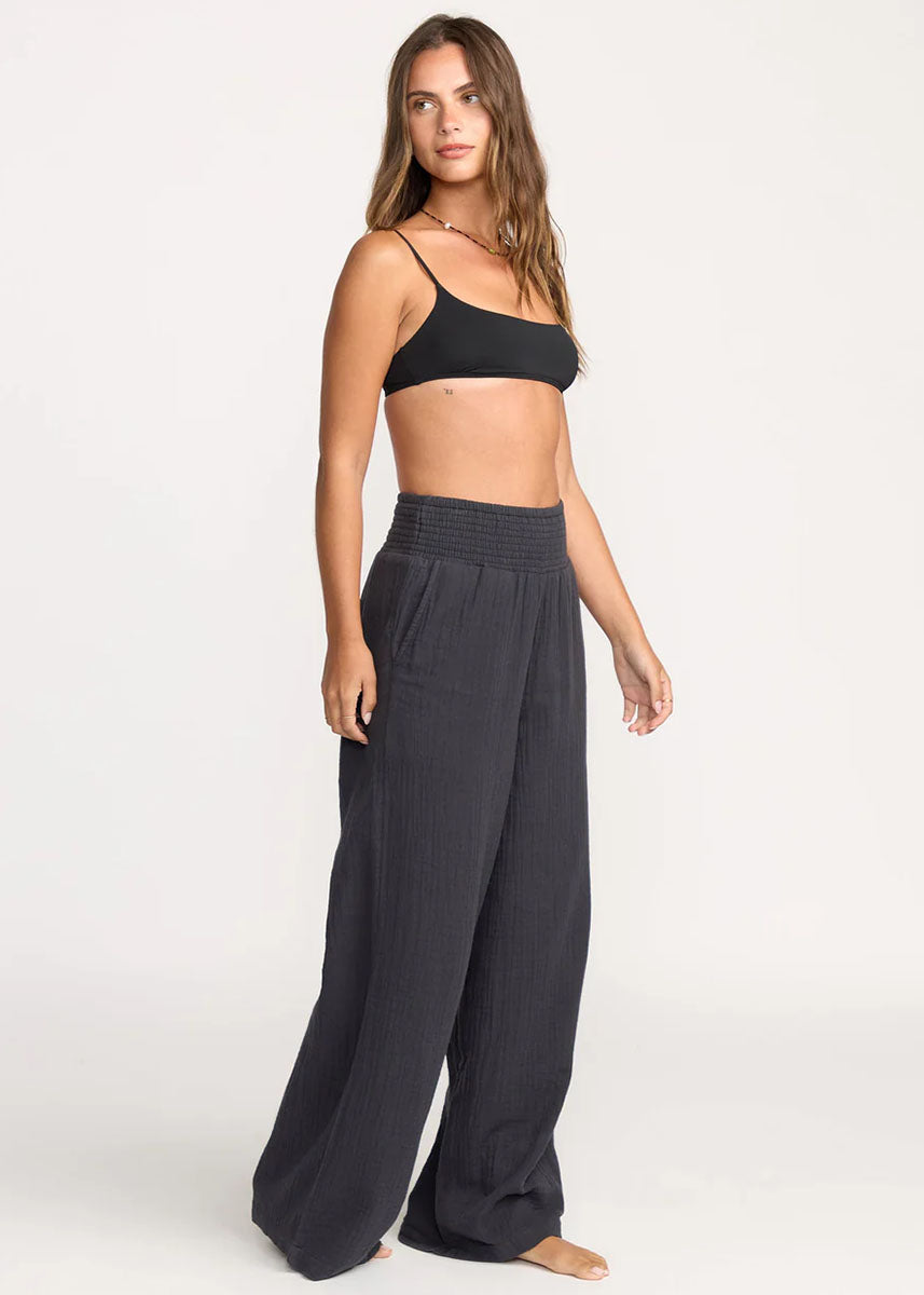 New Waves Gauze Elastic Pants - Blasted Blue
