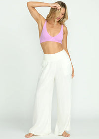 New Waves Gauze Elastic Pants - Salt Crystal