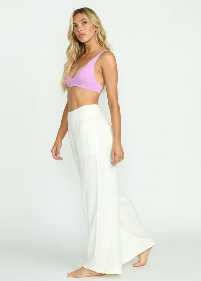New Waves Gauze Elastic Pants - Salt Crystal