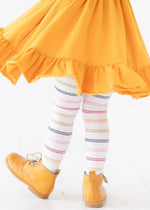 Rainbow Stripe Ribbed Knit Tights