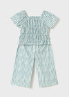 Bowie Striped Smock Top & Pant Set - Emerald